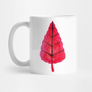 Watercolor Red Leaf Mug